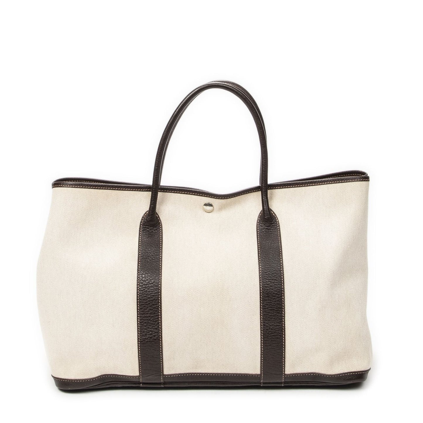 Hermes Garden Party Dark Brown Beige Toile — view 5