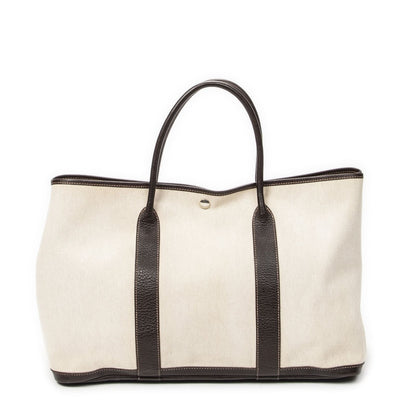 Hermes Garden Party Dark Brown Beige Toile — view 5