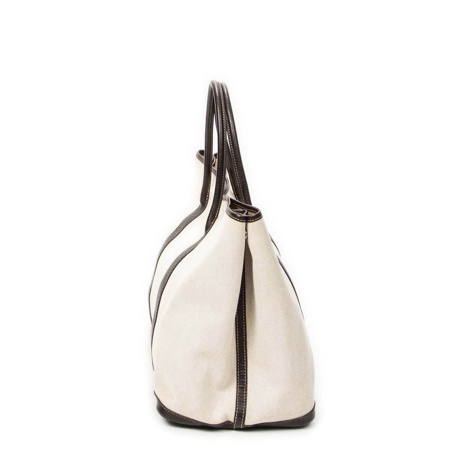 Hermes Garden Party Dark Brown Beige Toile — view 4
