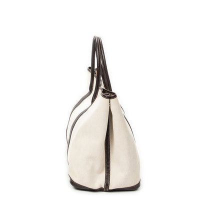 Hermes Garden Party Dark Brown Beige Toile — view 4