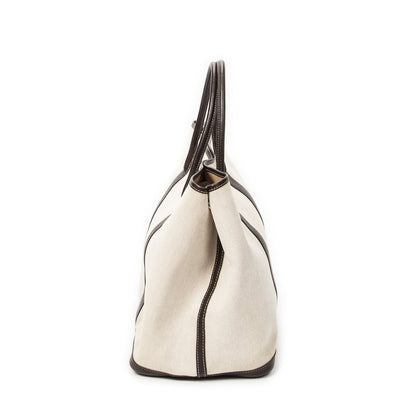 Hermes Garden Party Dark Brown Beige Toile — view 3