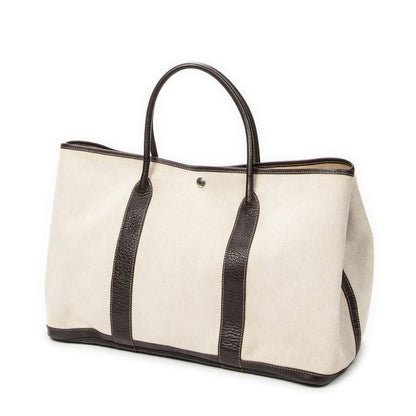 Hermes Garden Party Dark Brown Beige Toile — view 2