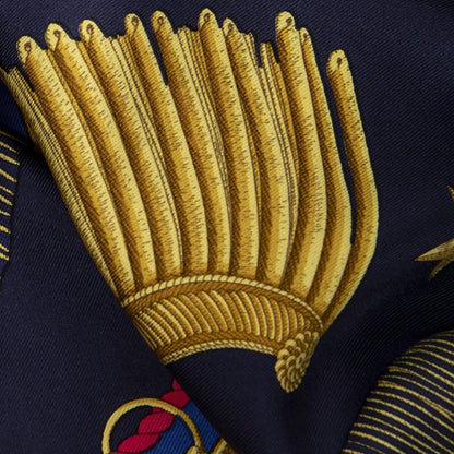 Hermes Scarf Blue Gold Red Silk — view 5