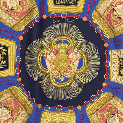 Hermes Scarf Blue Gold Red Silk — view 3