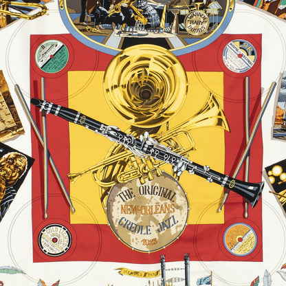 Hermes Scarf Yellow Red Black Silk — view 3