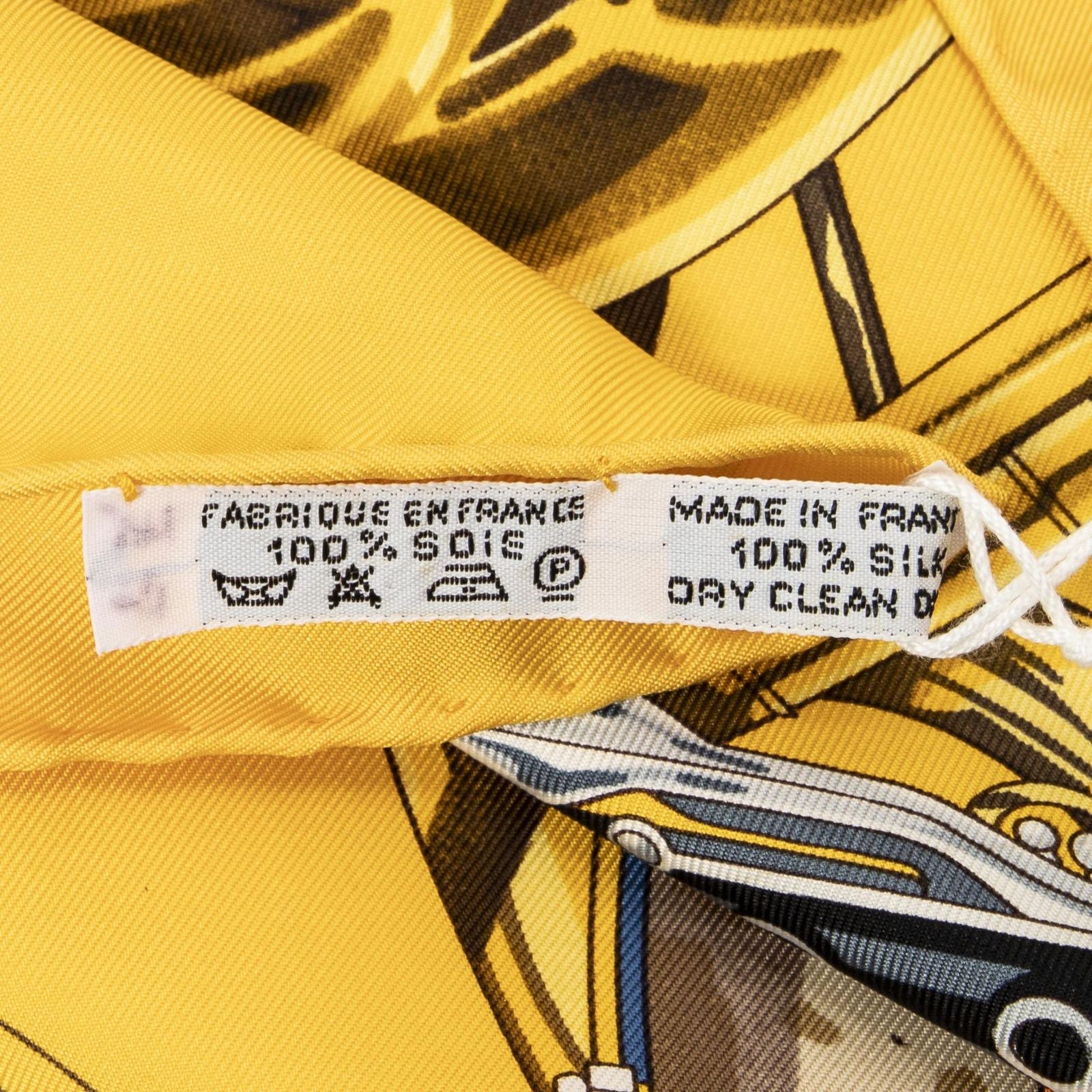 Hermes Scarf Yellow Red Black Silk — view 5