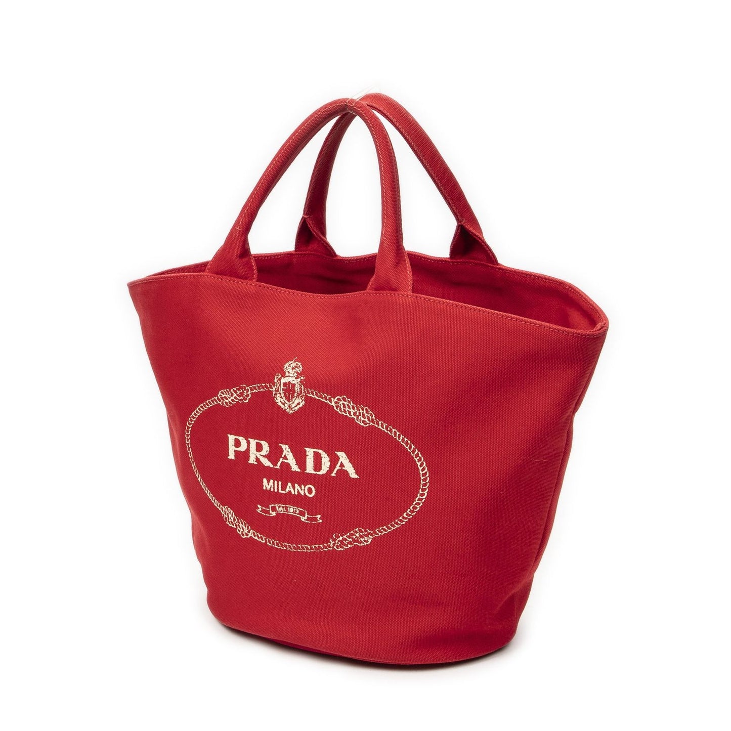 Prada Canapa Buckettote Red Canvas — view 2