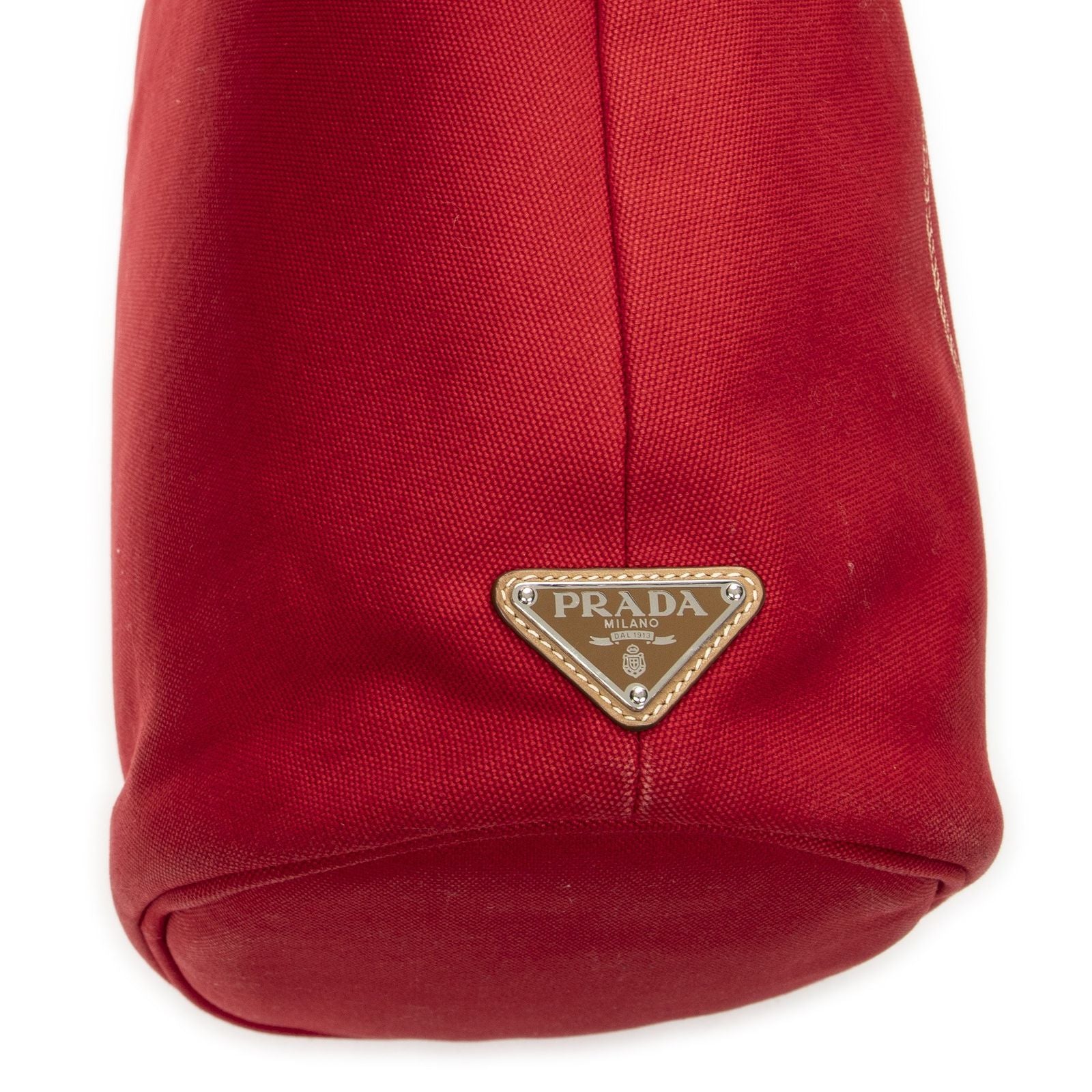 Prada Canapa Buckettote Red Canvas — view 7