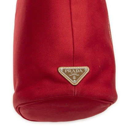 Prada Canapa Buckettote Red Canvas — view 7