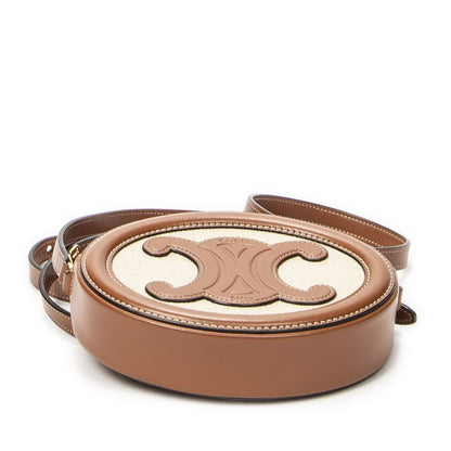 Celine Triomphe Oval Crossbody Brown Calfskin Leather — view 6