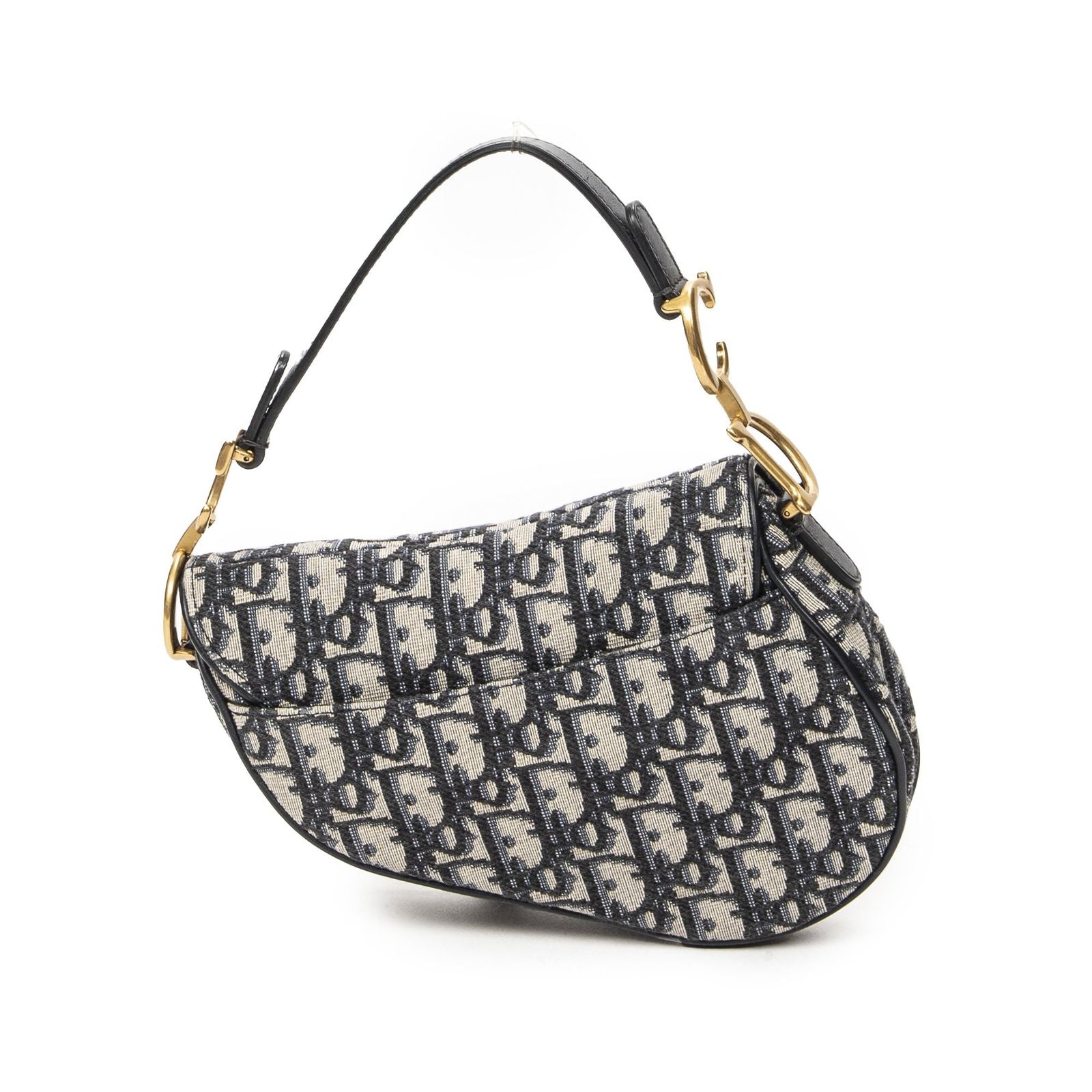 Dior New Saddle Bag Navy Beige Oblique Peacock Canvas — view 5