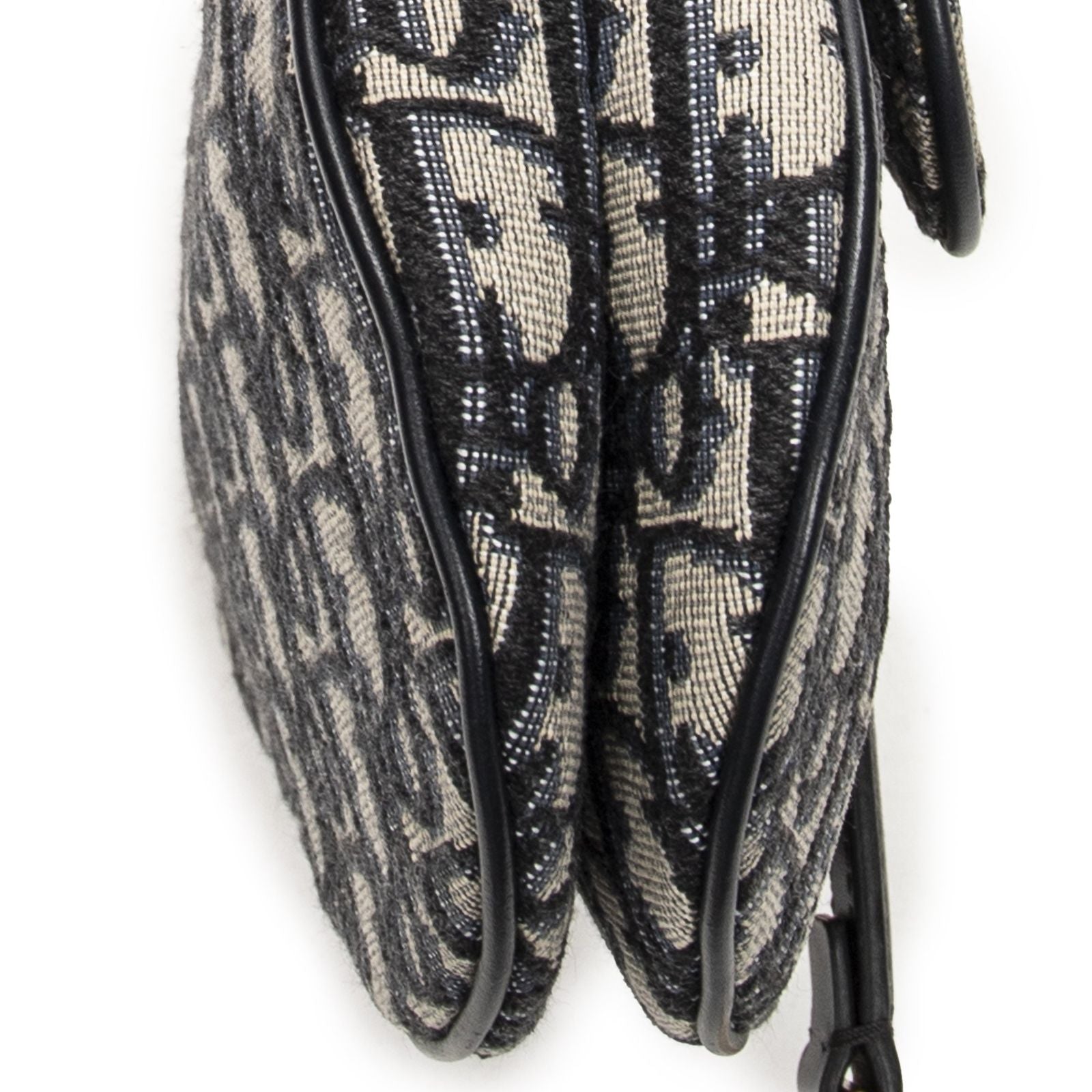 Dior New Saddle Bag Navy Beige Oblique Peacock Canvas — view 7