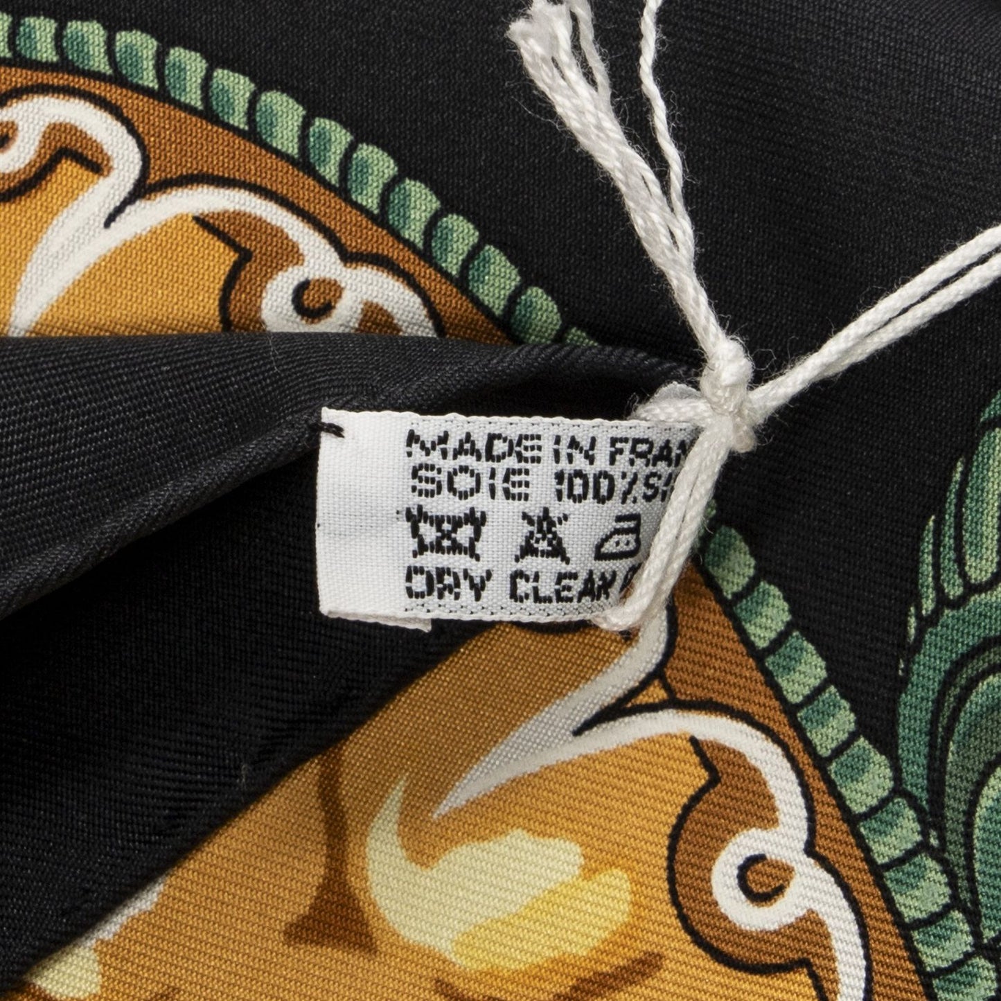 Hermes Scarf Black Green Silk — view 5