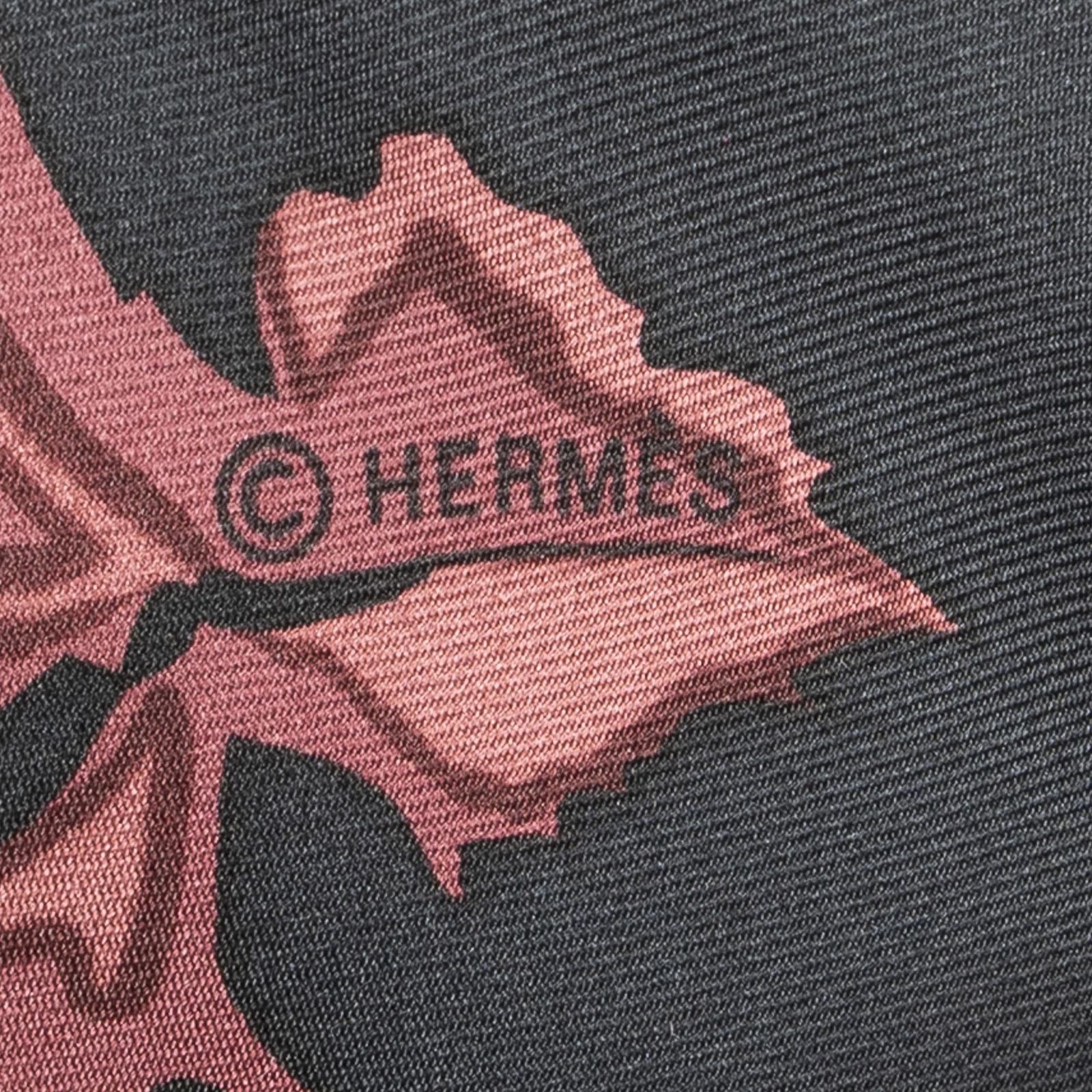 Hermes Scarf Black Green Silk — view 4