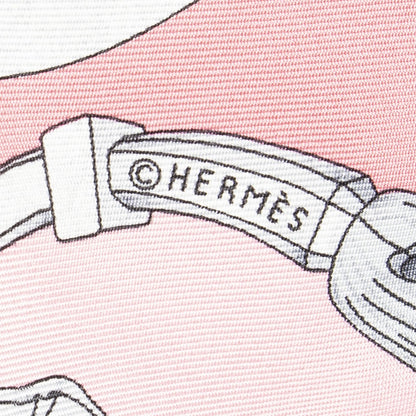 Hermes Scarf Pink 100% Silver Twill Silk — view 4