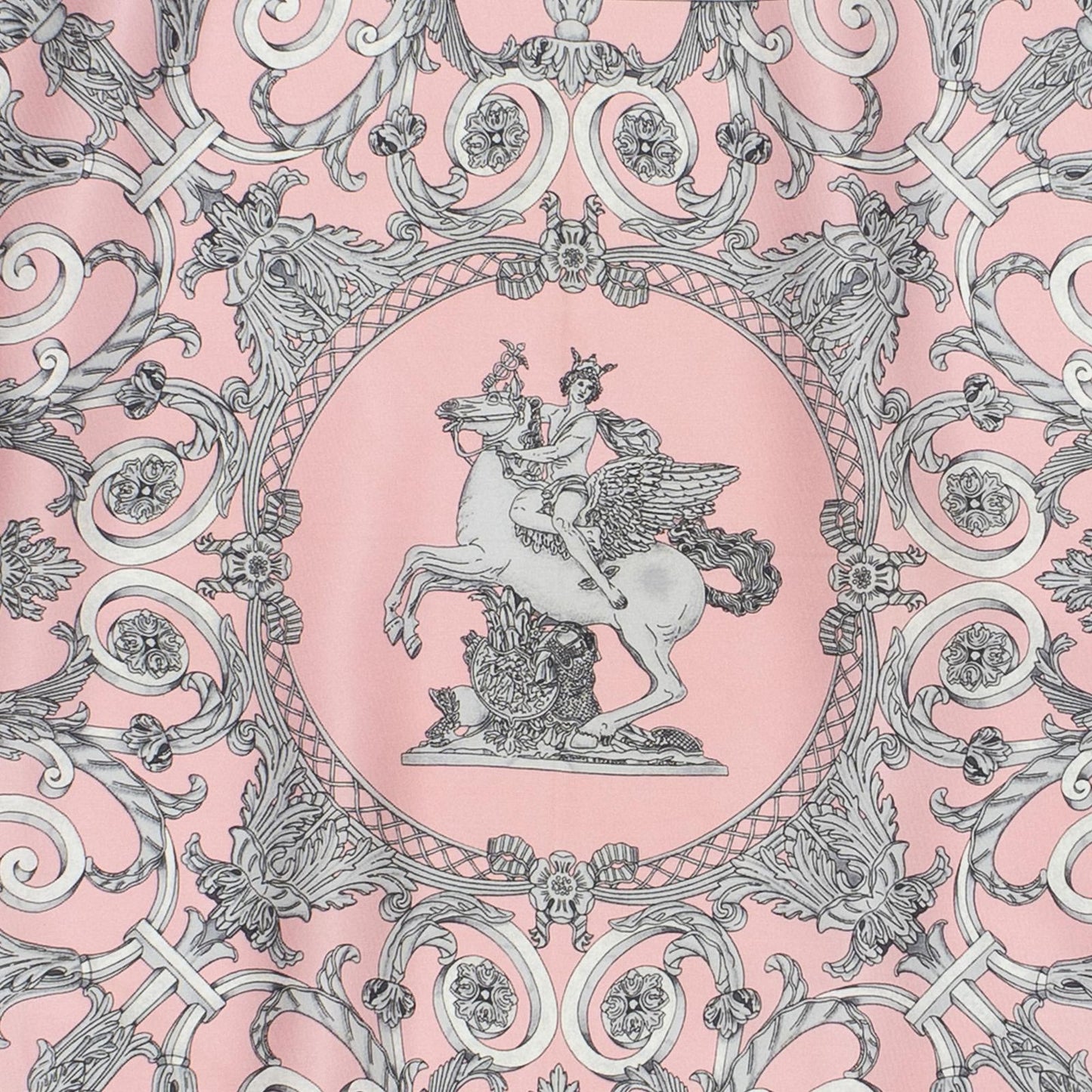 Hermes Scarf Pink 100% Silver Twill Silk — view 3