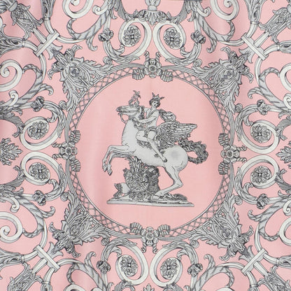 Hermes Scarf Pink 100% Silver Twill Silk — view 3