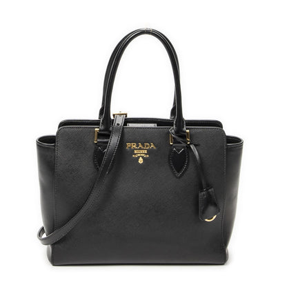 Prada Convertible Tote Black Saffiano Leather