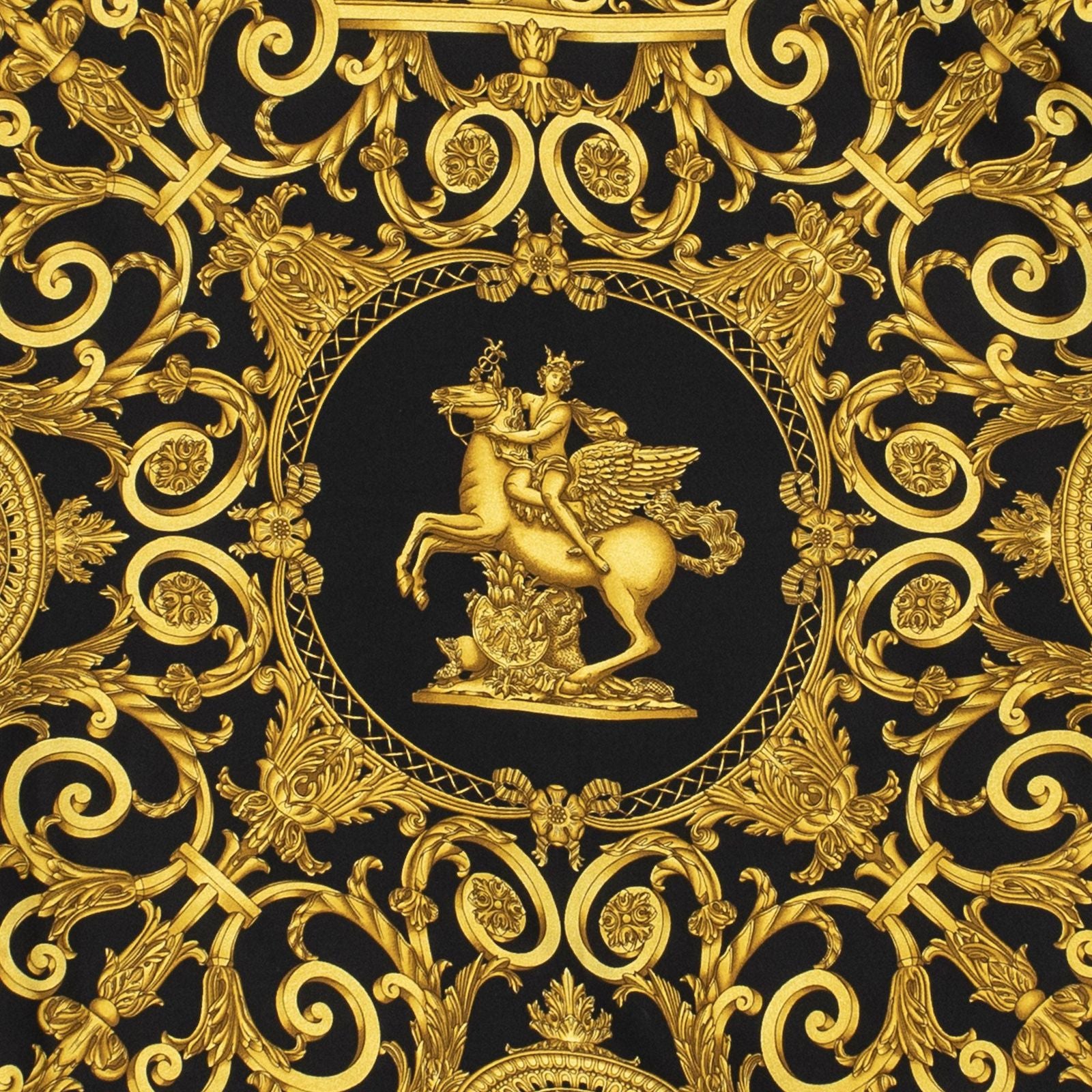 Hermes Scarf Black Gold Silk — view 3