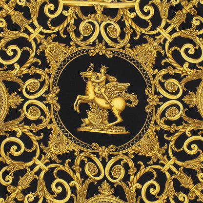 Hermes Scarf Black Gold Silk — view 3