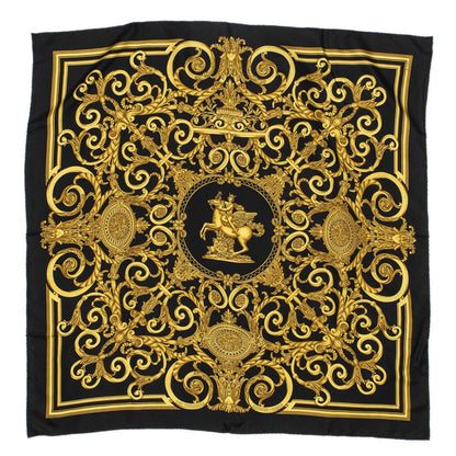 Hermes Scarf Black Gold Silk — view 2