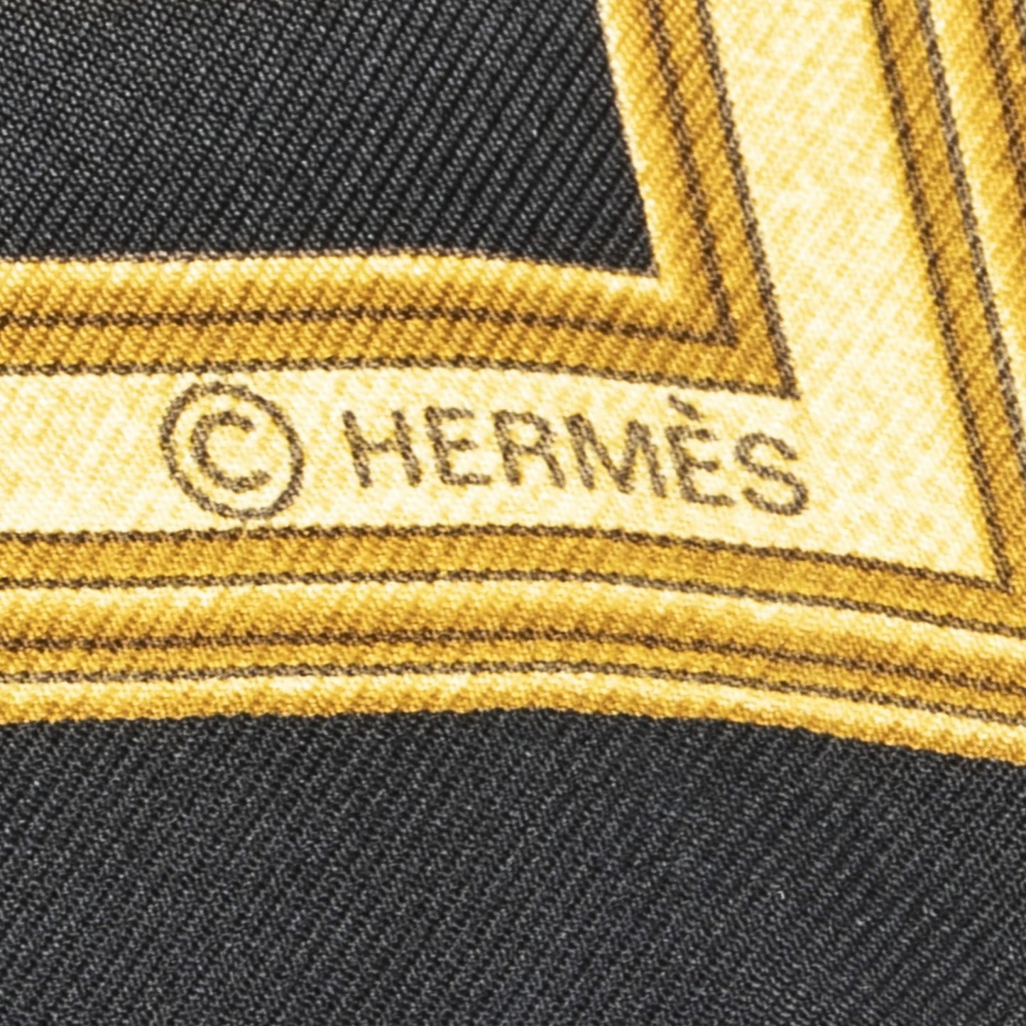 Hermes Scarf Black Gold Silk — view 4