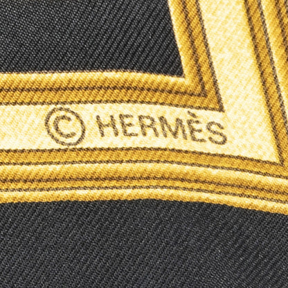Hermes Scarf Black Gold Silk — view 4