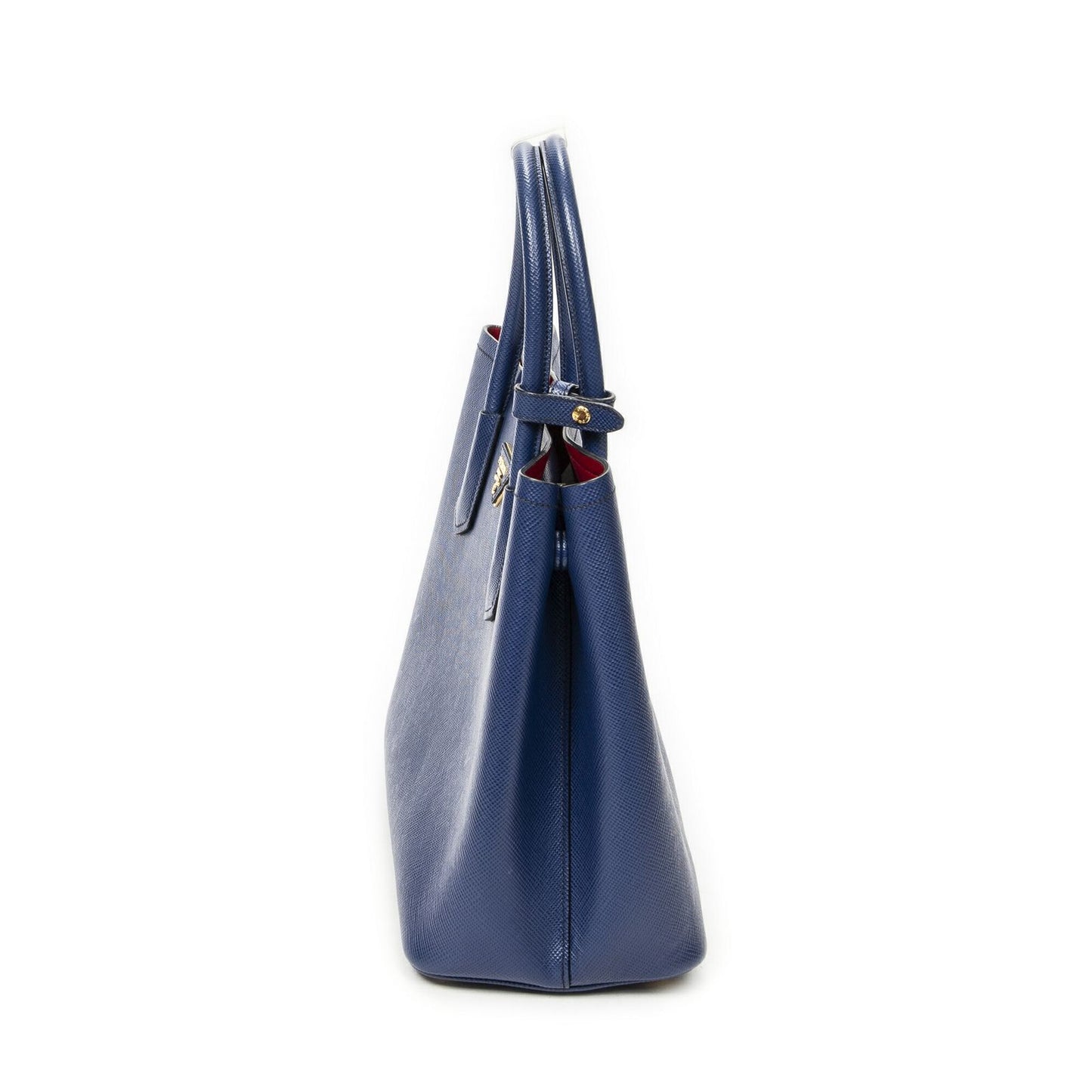 Prada Cuir Double Handle Tote Navy Saffiano Leather — view 3