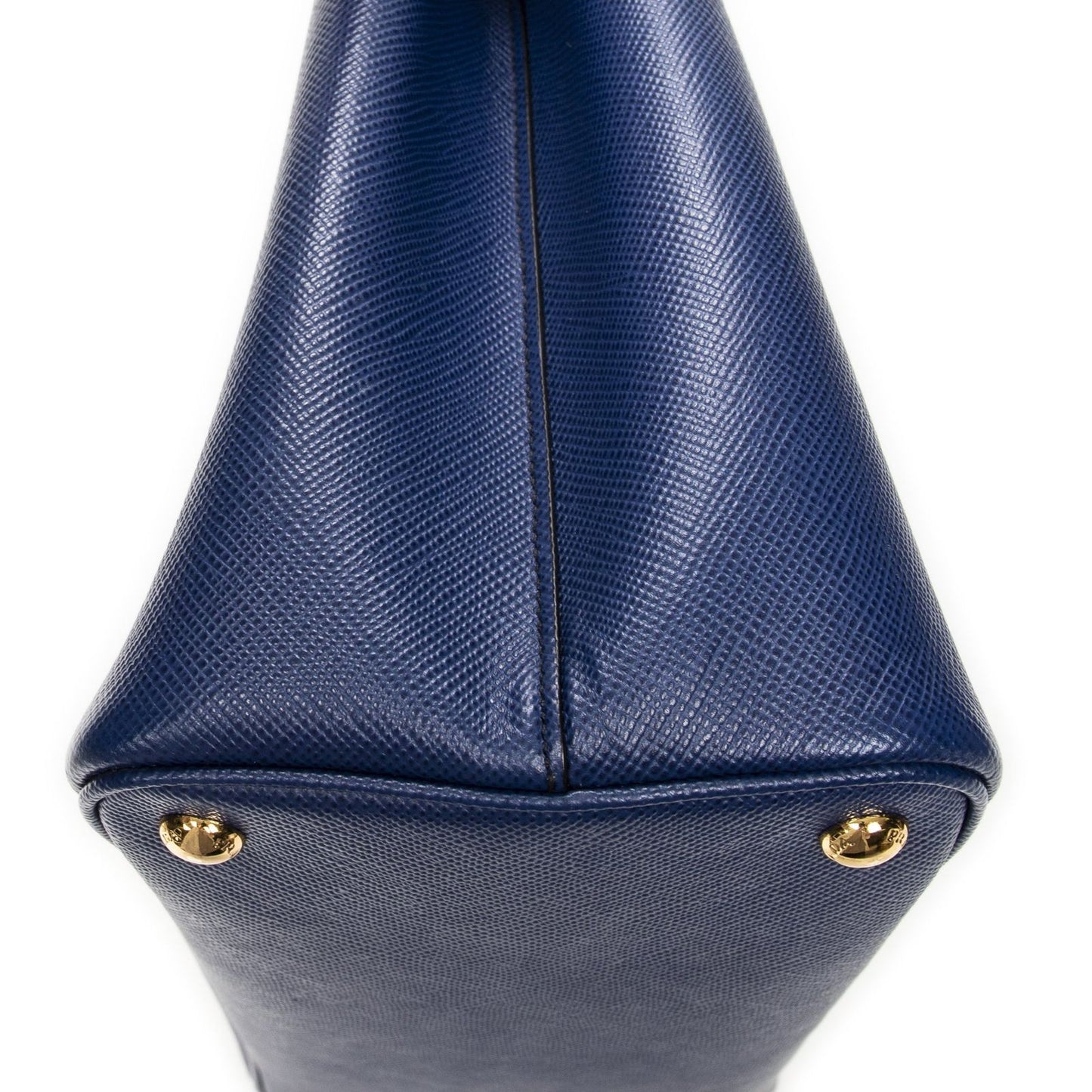 Prada Cuir Double Handle Tote Navy Saffiano Leather — view 8