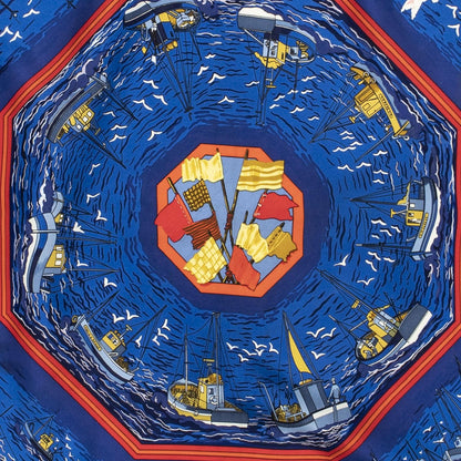 Hermes Scarf Blue Red Silk — view 3