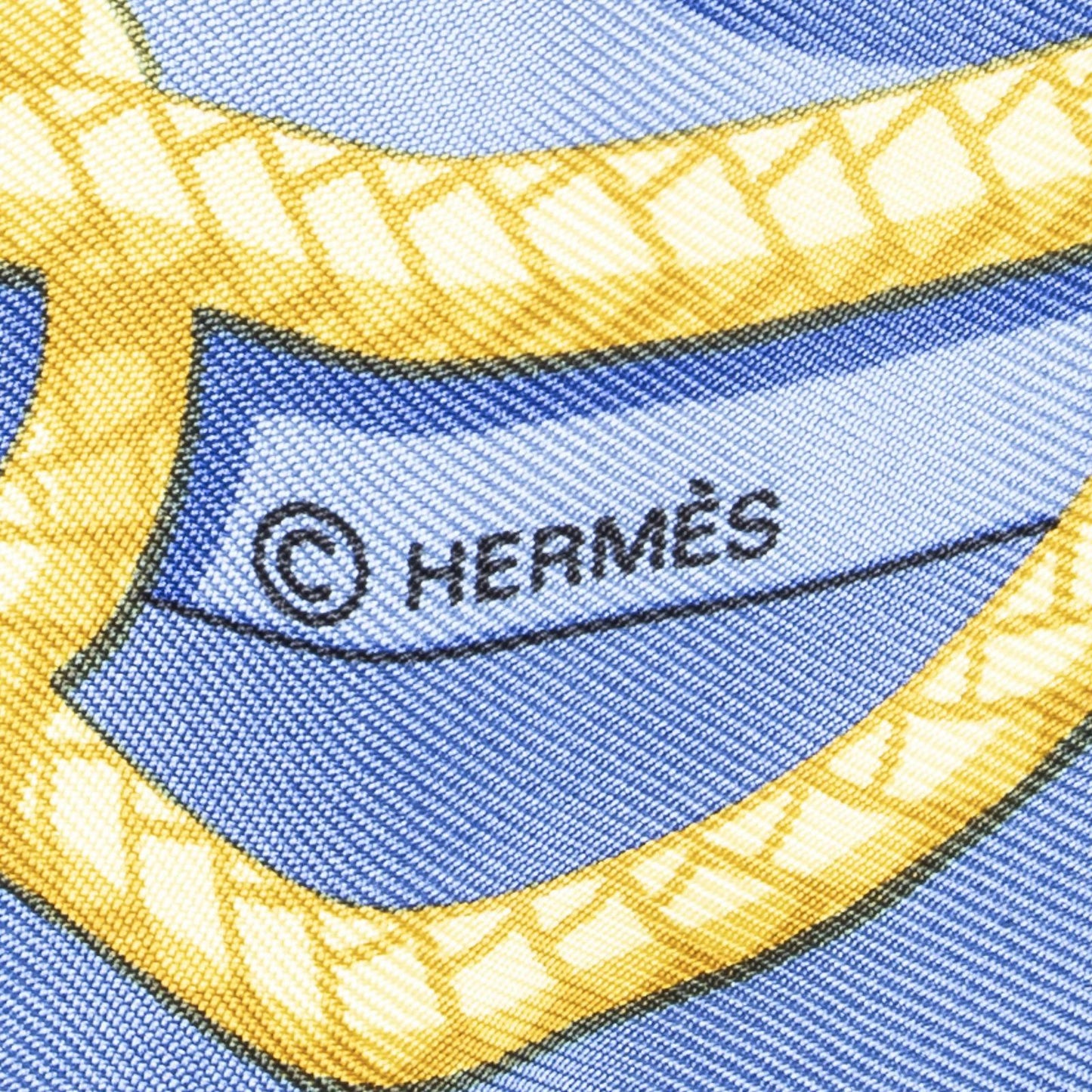 Hermes Scarf Blue Red Silk — view 4
