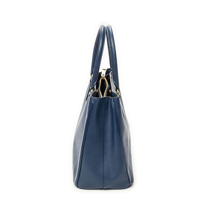 Prada Open Tote Navy Saffiano Leather — view 4