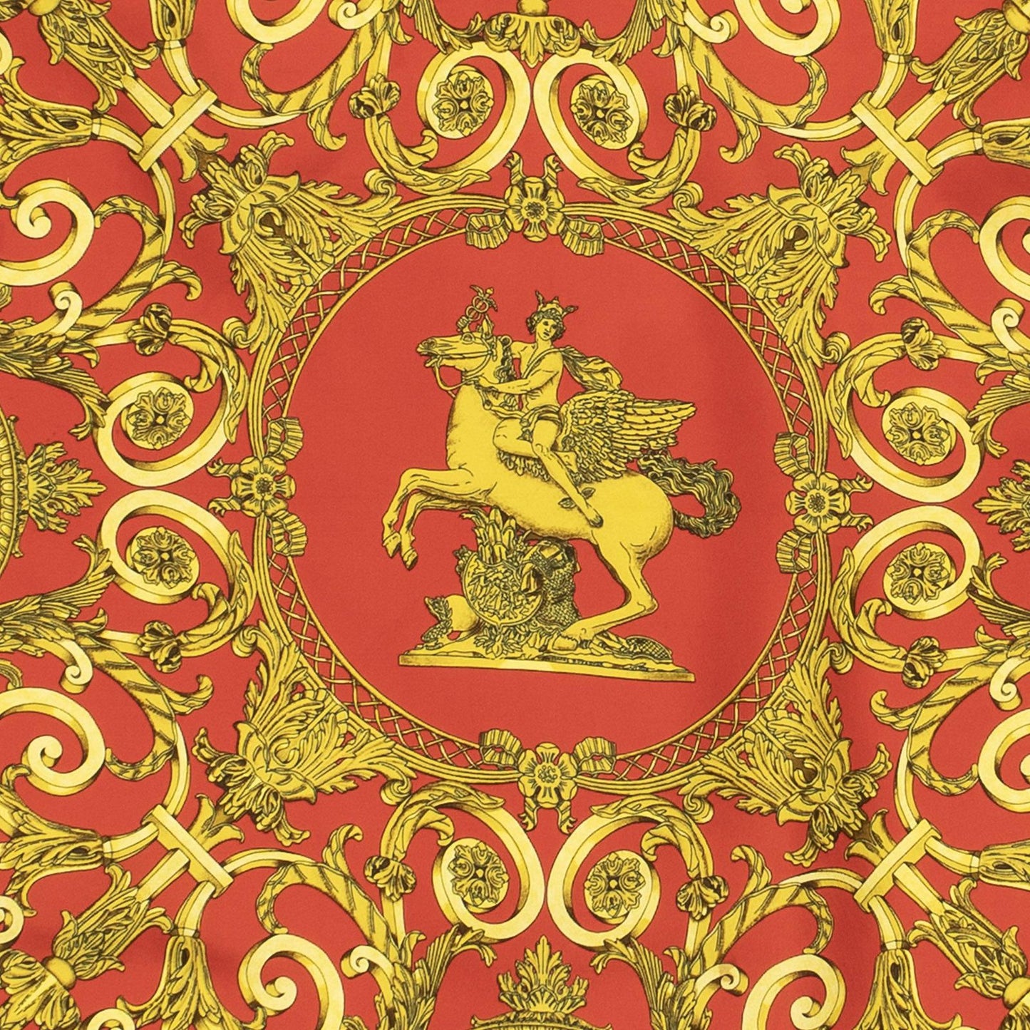 Hermes Scarf Red Gold Silk — view 3