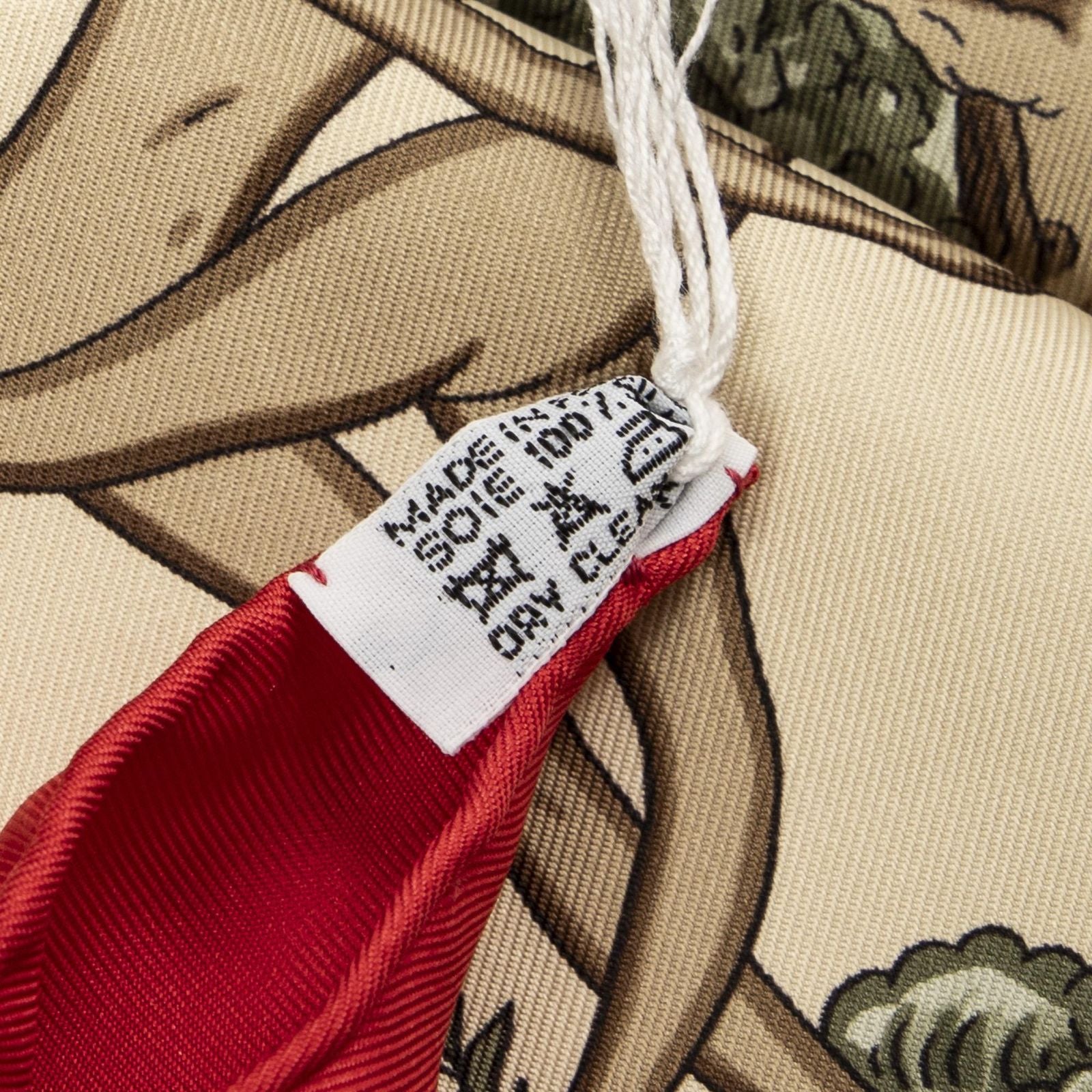 Hermes Scarf Red Green Yellow Silk — view 5