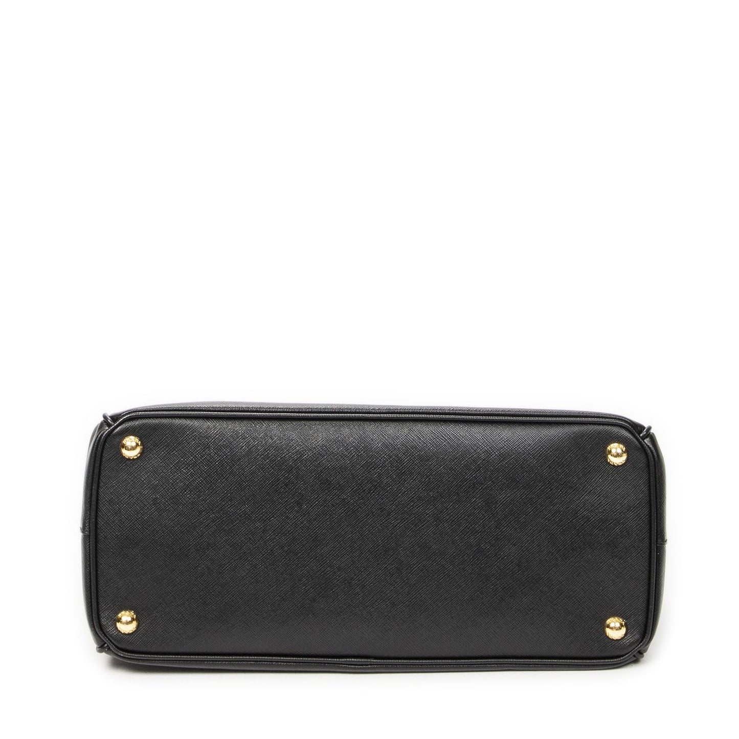 Prada Large Double Zip Galleria Tote Black Saffiano Leather — view 6