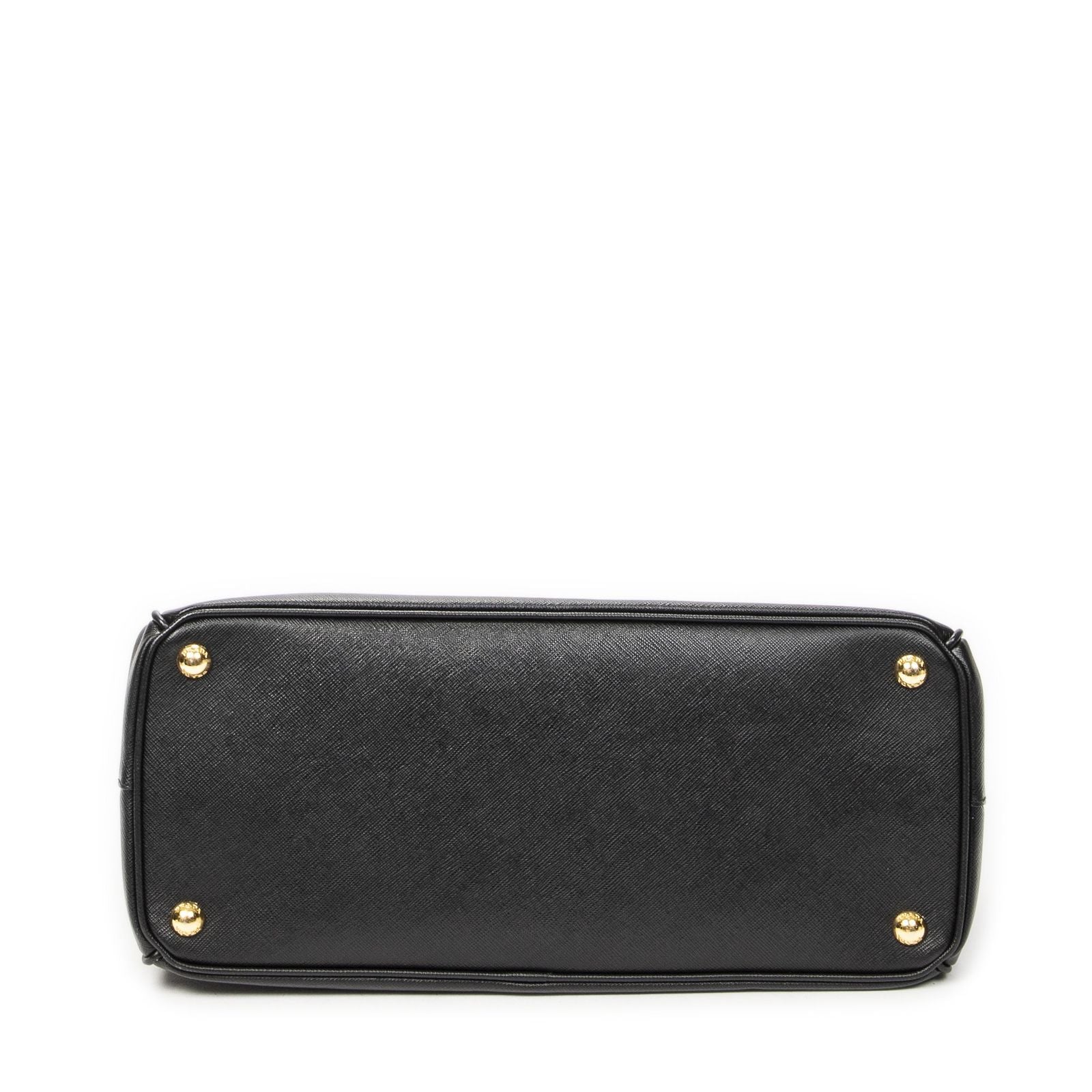 Prada Large Double Zip Galleria Tote Black Saffiano Leather — view 6