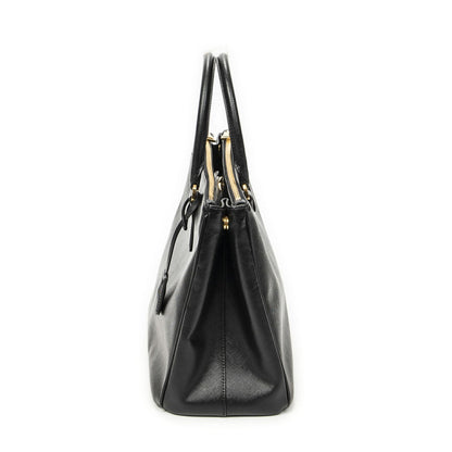 Prada Large Double Zip Galleria Tote Black Saffiano Leather — view 3