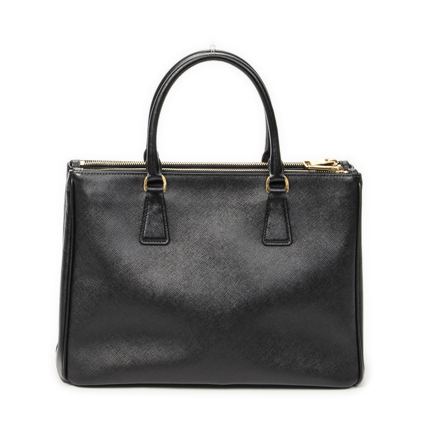 Prada Large Double Zip Galleria Tote Black Saffiano Leather — view 5