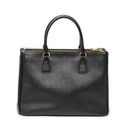 Prada Large Double Zip Galleria Tote Black Saffiano Leather — view 5
