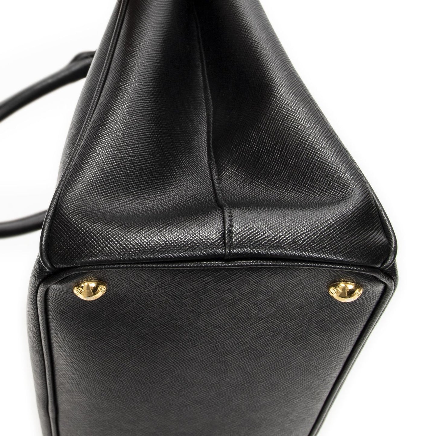 Prada Large Double Zip Galleria Tote Black Saffiano Leather — view 7