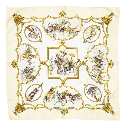 Hermes Scarf Gold Brown Silk — view 2