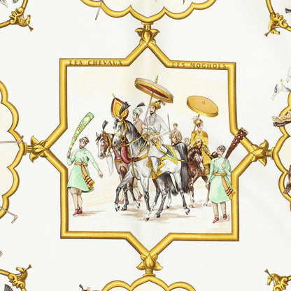 Hermes Scarf Gold Brown Silk — view 3