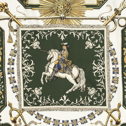 Hermes Scarf Green Gold White Silk — view 3