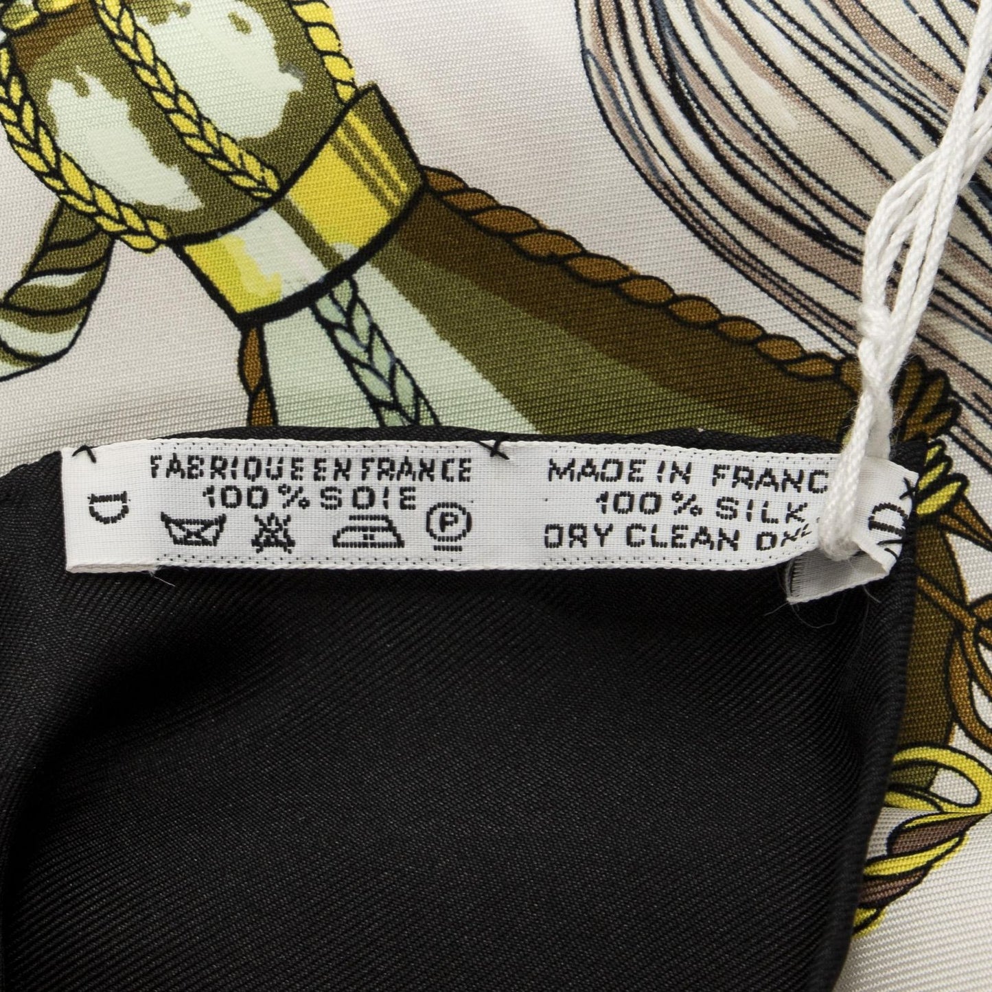 Hermes Scarf Black Brown Green Silk — view 5