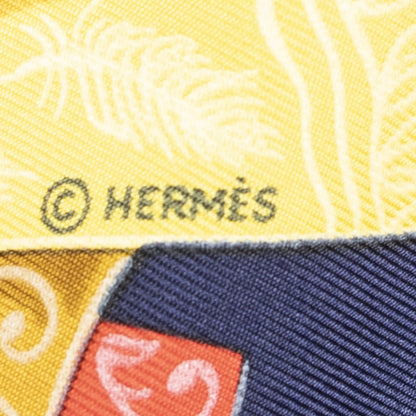Hermes Scarf Navy Red Green Silk — view 4