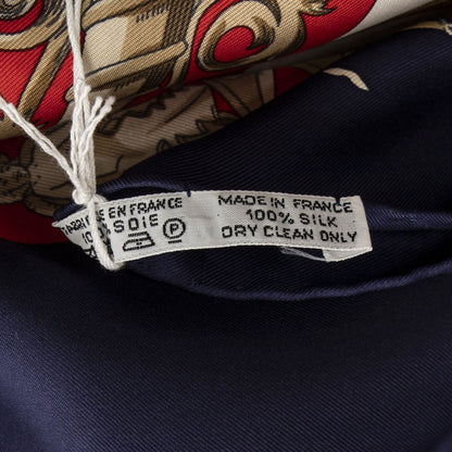 Hermes Scarf Navy Red Green Silk — view 5