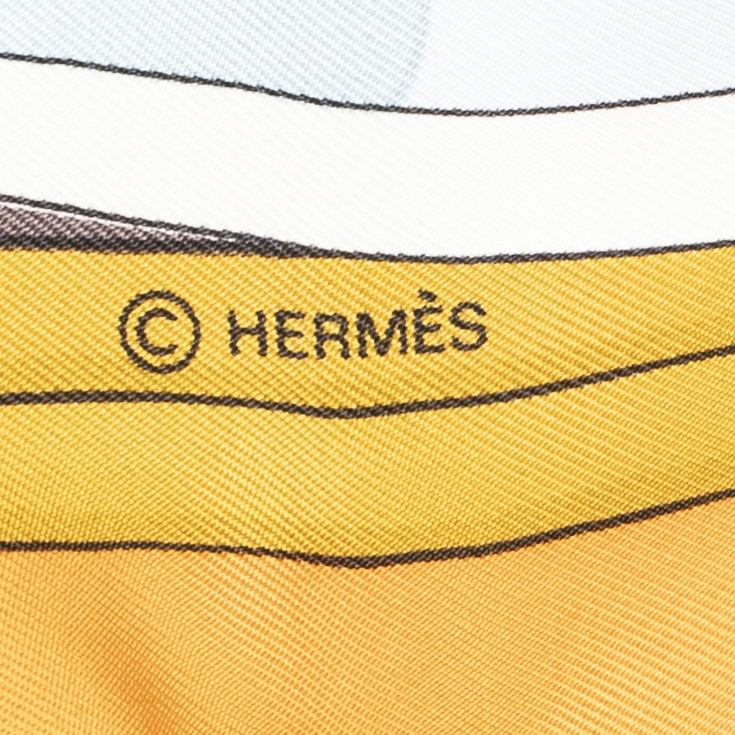 Hermes Scarf Orange Green Black Silk — view 4