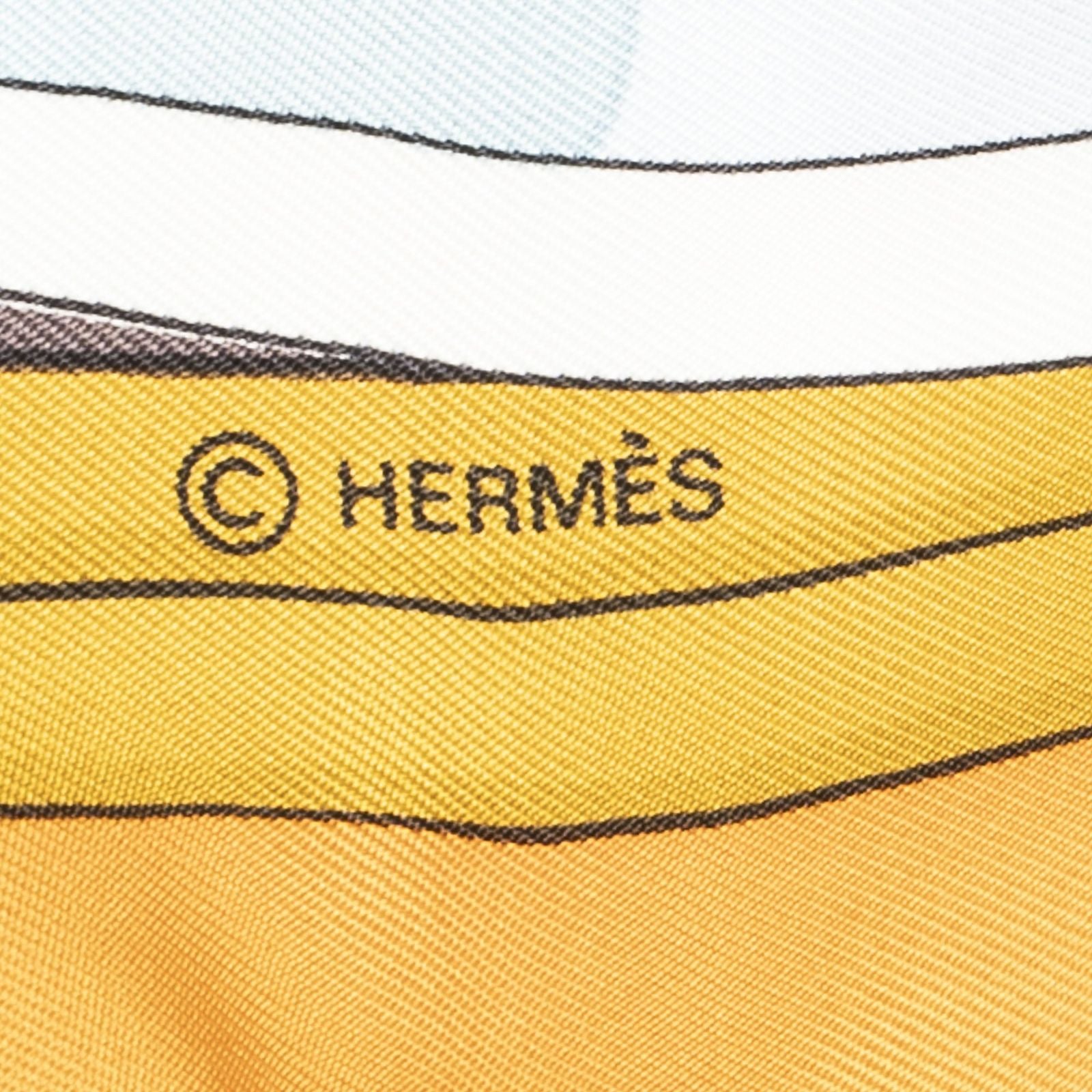 Hermes Scarf Orange Green Black Silk — view 4