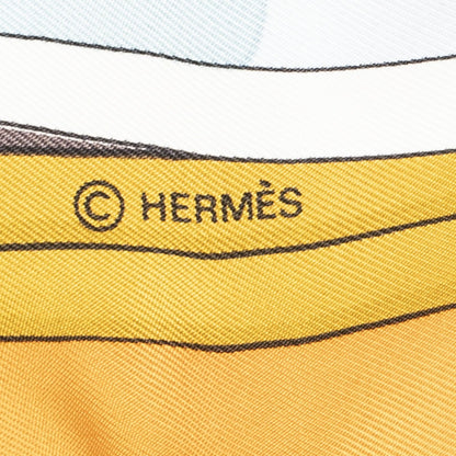 Hermes Scarf Orange Green Black Silk — view 4