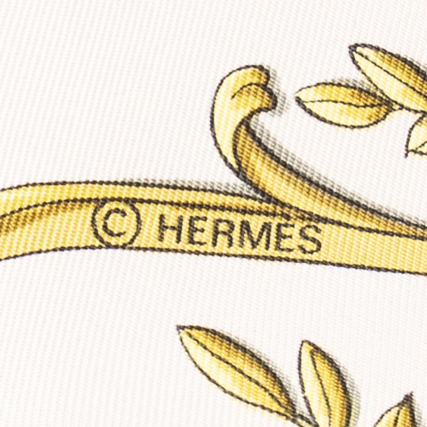 Hermes Scarf Light Pink Gold Brown Silk — view 4